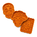 Set 3 Cortadores de Galleta Dia de Muertos con Sello 10 cm