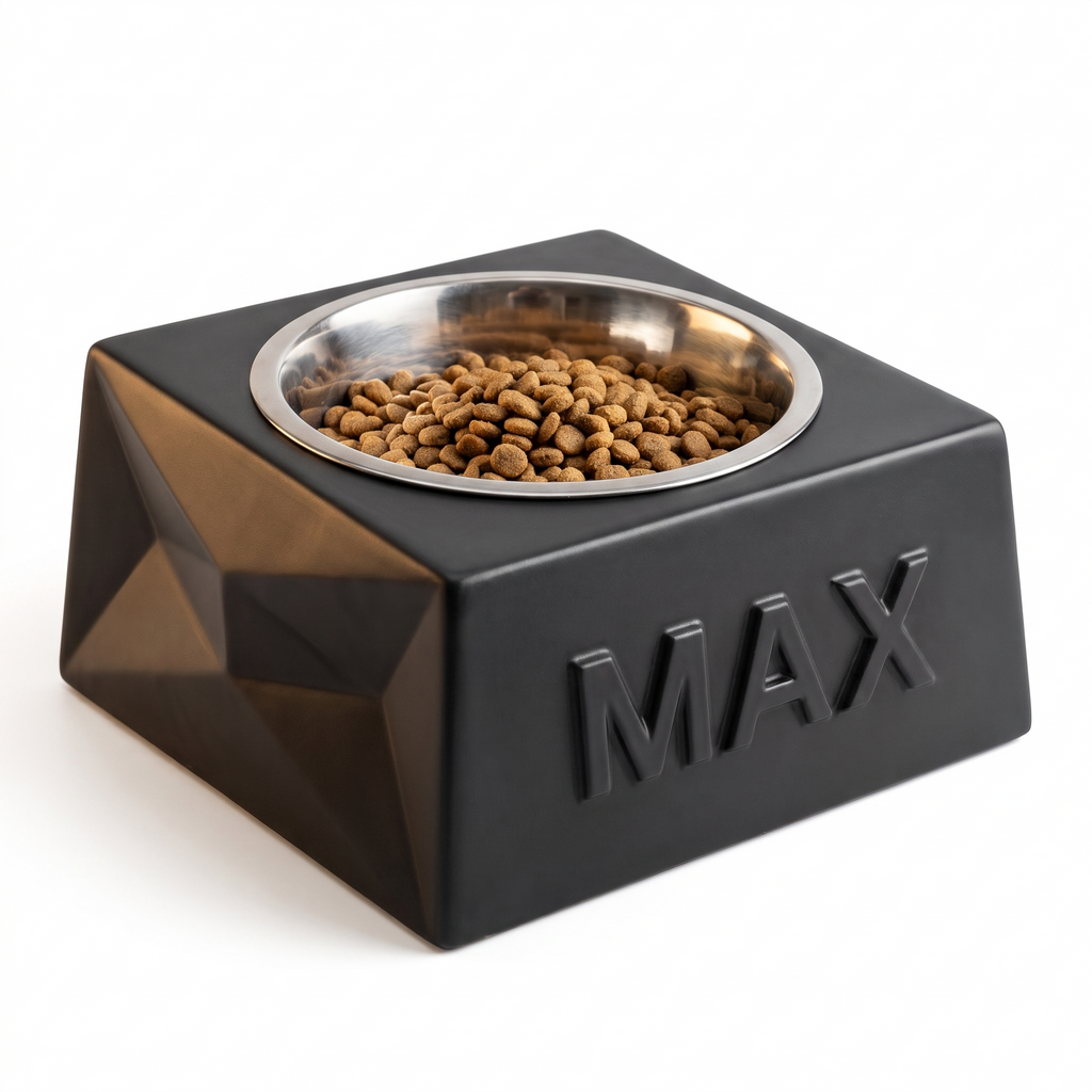 Comedero para Perro Personalizado con Nombre - Base Antideslizante + Plato de Acero