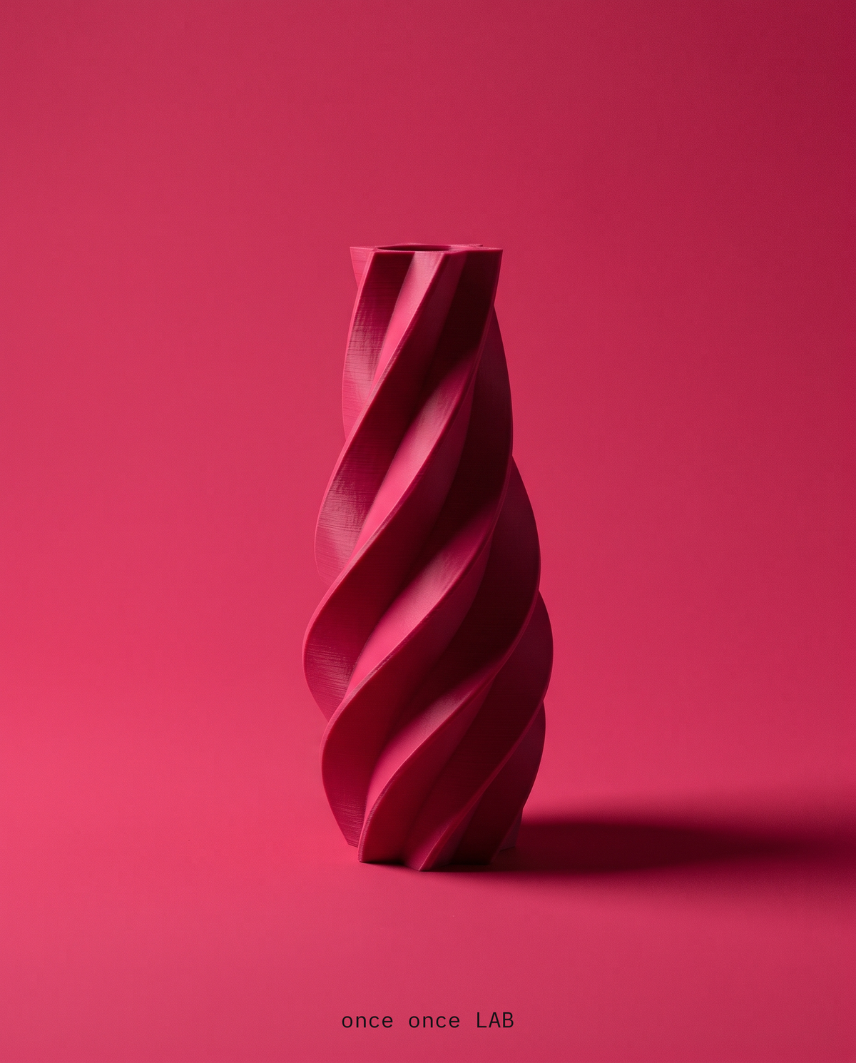 Jarrón Escultural Espiral — Decoración de Diseño (Rosa)