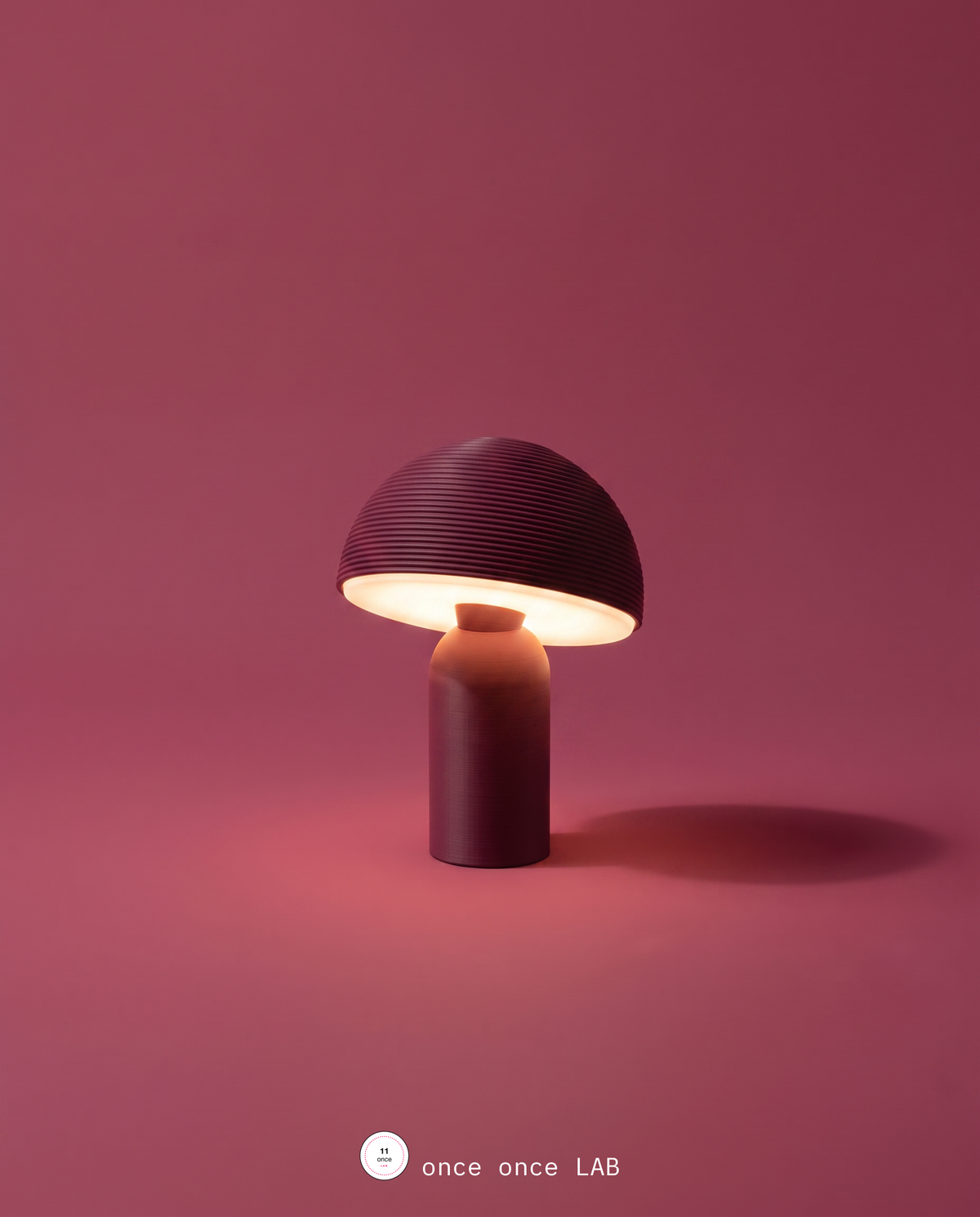 Lámpara de Mesa Domo — Minimalista Cálida para Buró (Vino)