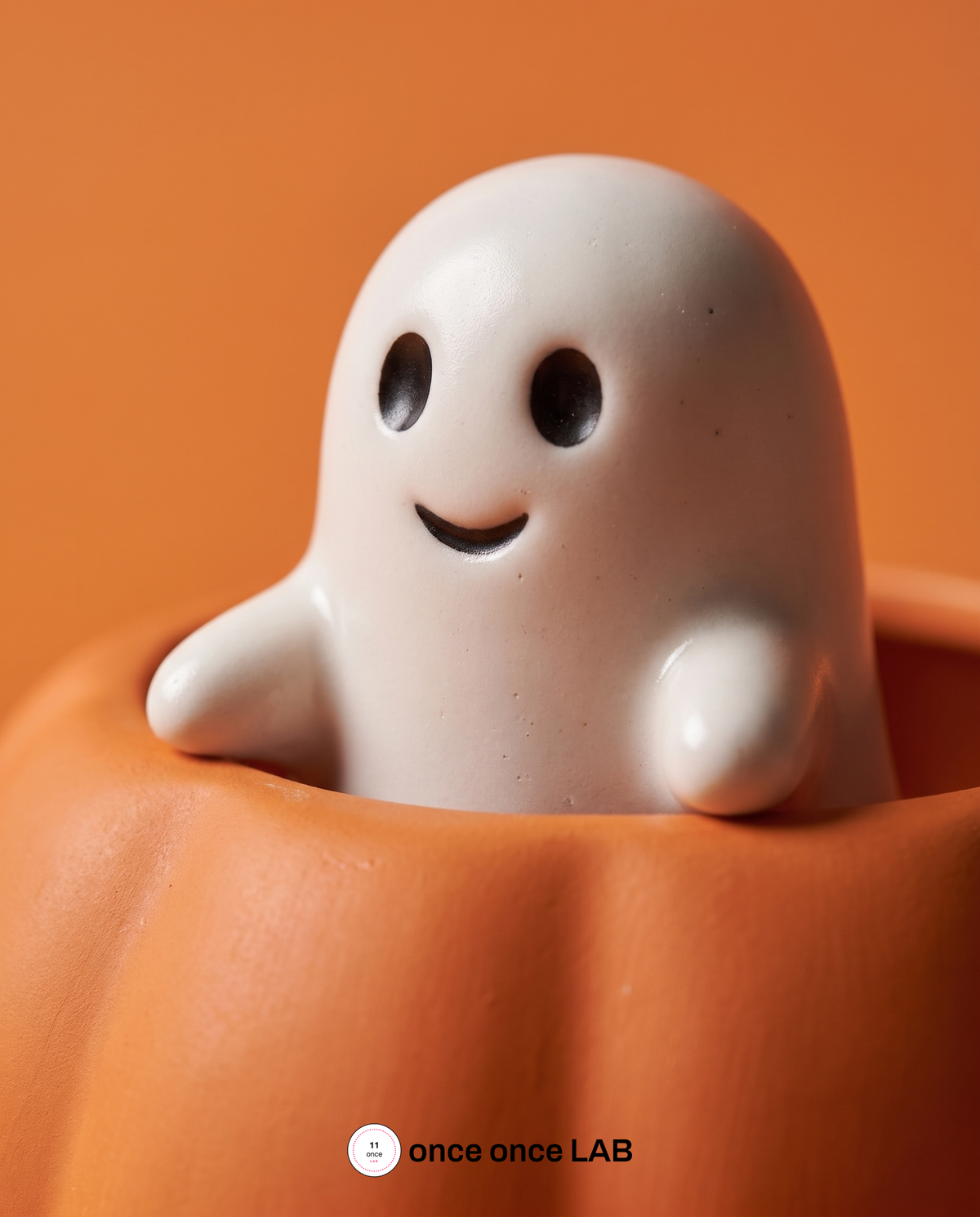 Calabaza Fantasma — Contenedor Decorativo de Halloween