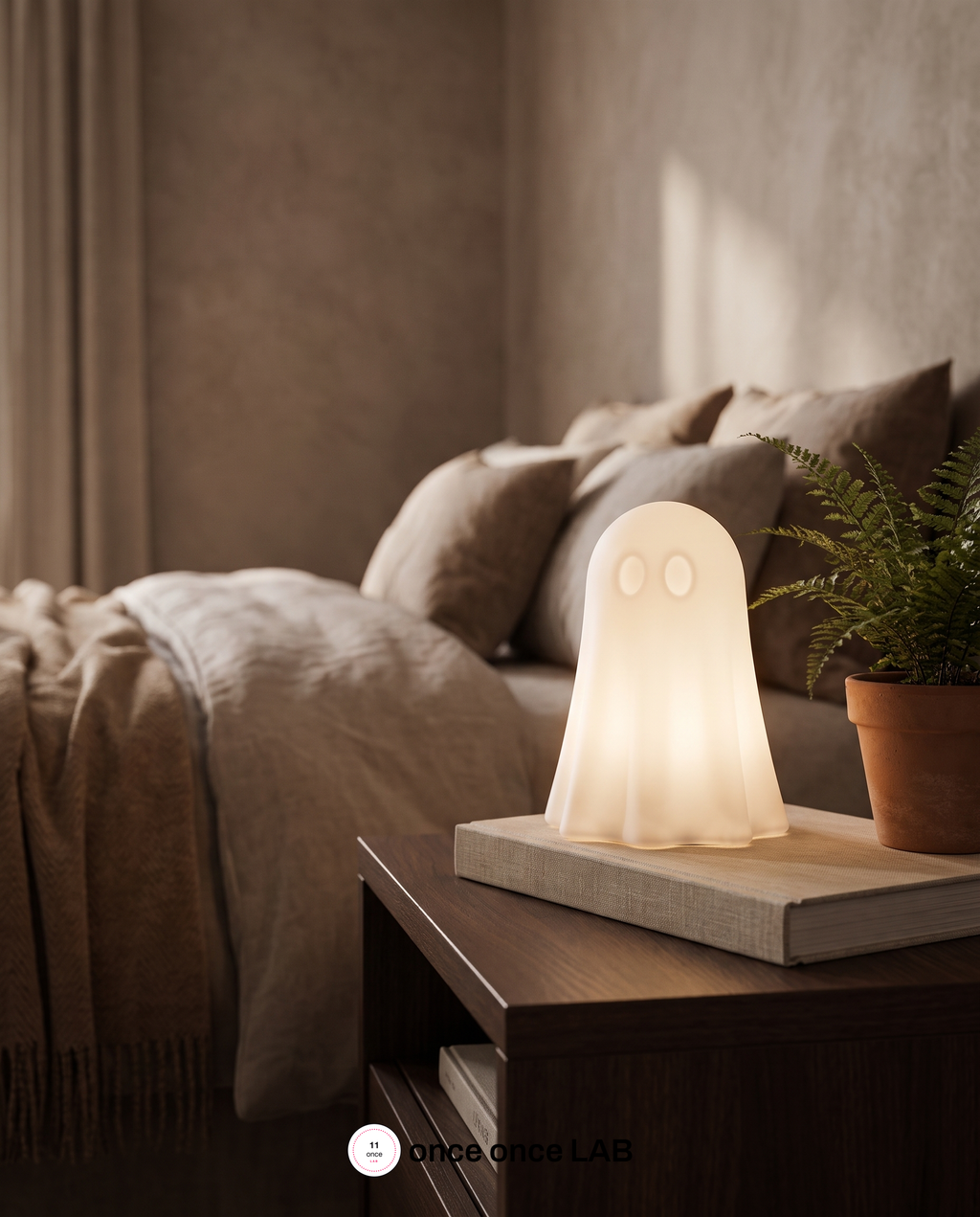 Lámpara Fantasma — Luz Cálida Ambiental de Halloween