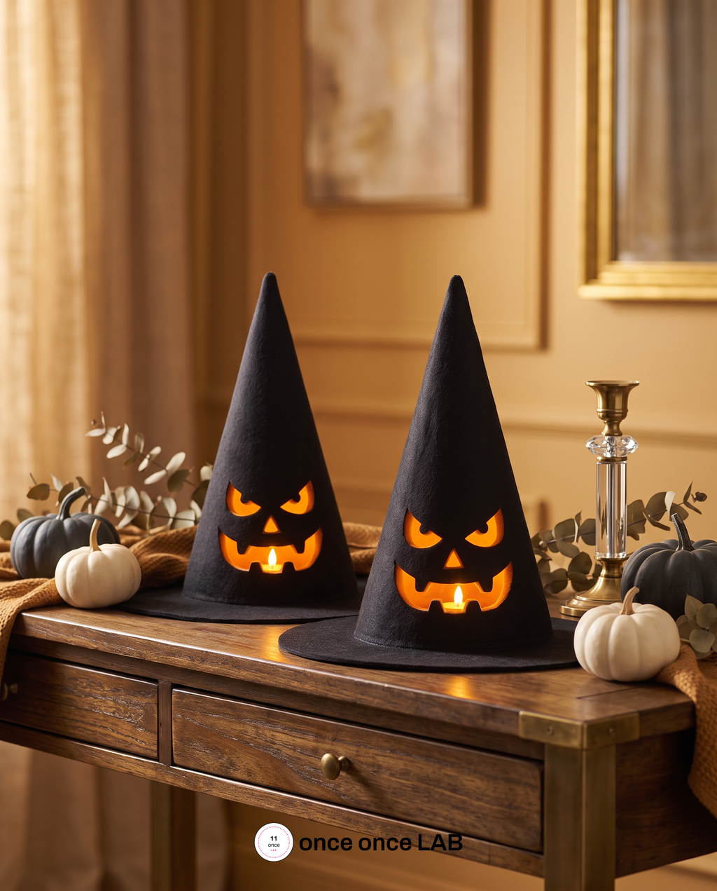 Sombreros de Bruja Iluminados (Par) — Luz Ambiental Halloween