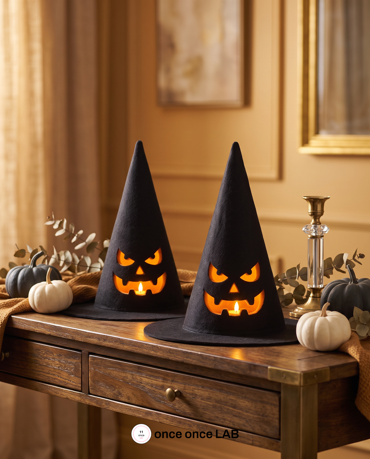 Sombreros de Bruja Iluminados (Par) — Luz Ambiental Halloween