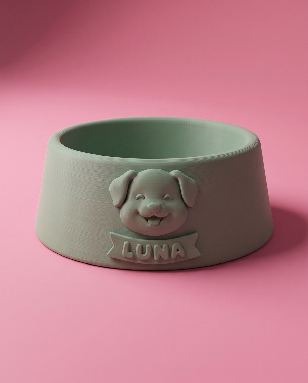 Tazón para Perro Personalizado — Carita Kawaii + Nombre