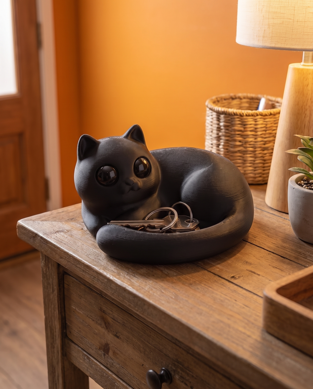 Gato Negro Catch-All — Plato para Llaves y Joyas