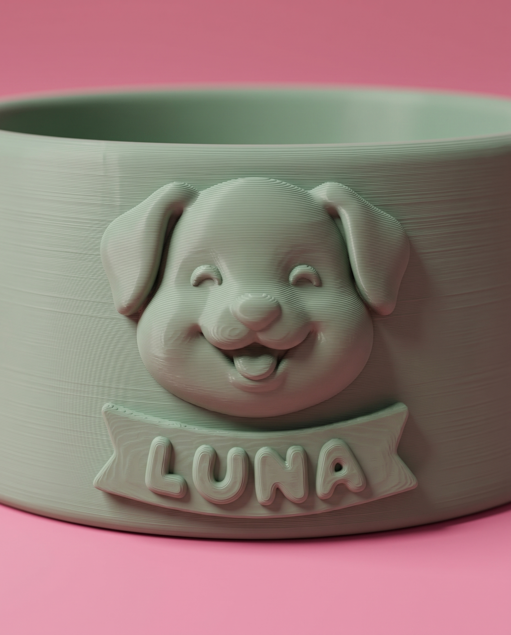 Tazón para Perro Personalizado — Carita Kawaii + Nombre