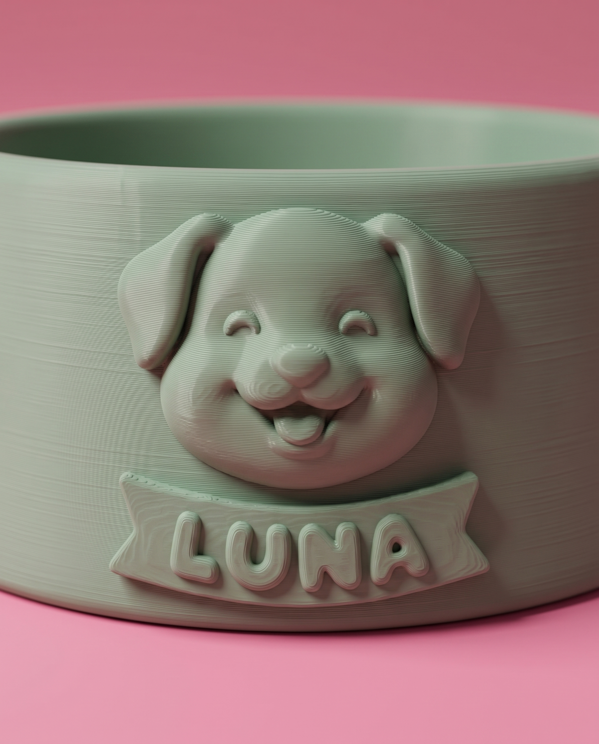 Tazón para Perro Personalizado — Carita Kawaii + Nombre