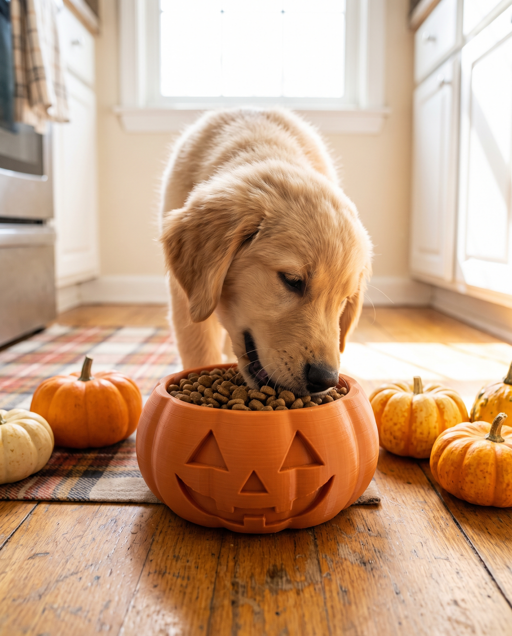 Tazón Calabaza para Perro — Comedero Jack-o-Lantern de Halloween — once once LAB
