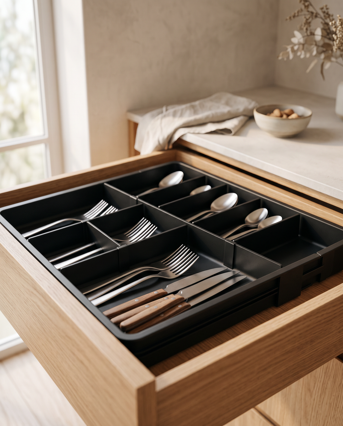 Organizador Cubiertos Expandible Cajon Cocina Ajustable