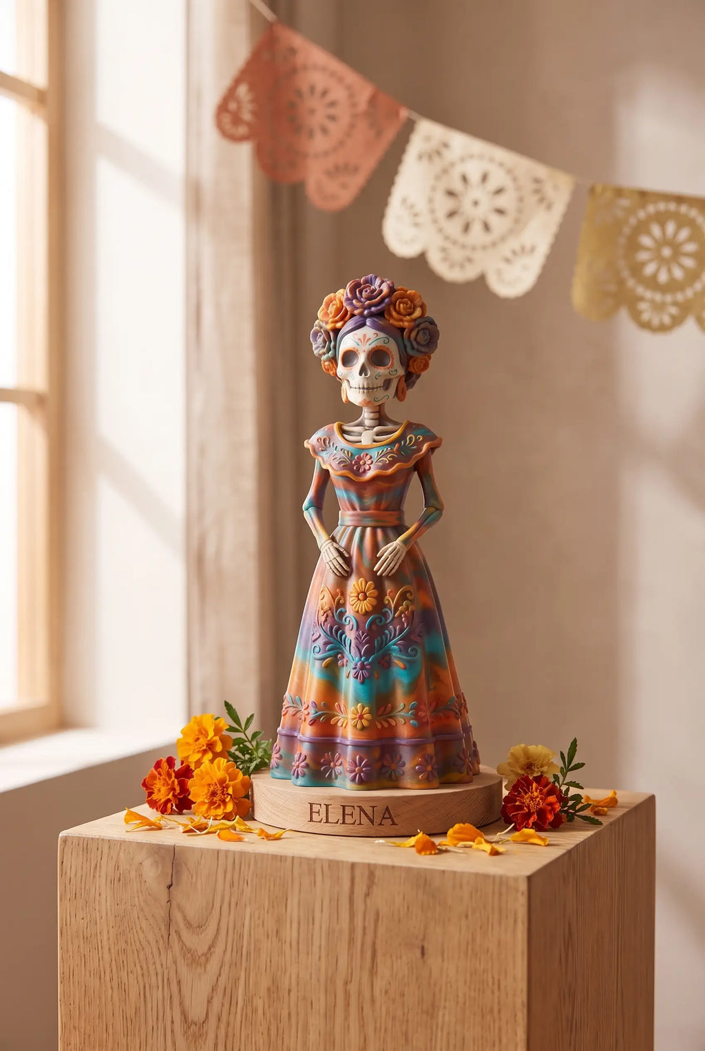 Catrina Día de Muertos 13 cm Decorativa Coleccionable