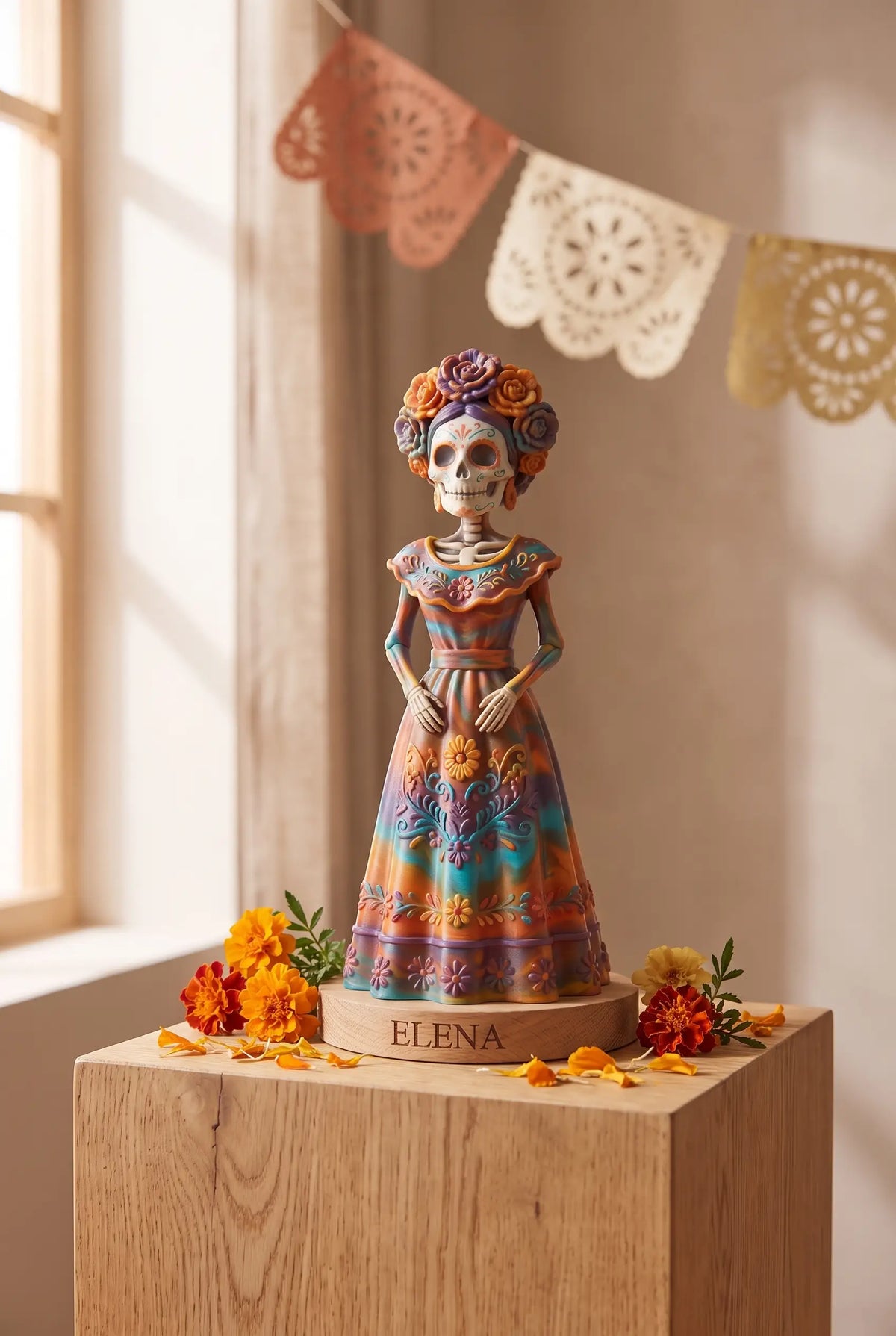 Catrina Día de Muertos 13 cm Decorativa Coleccionable