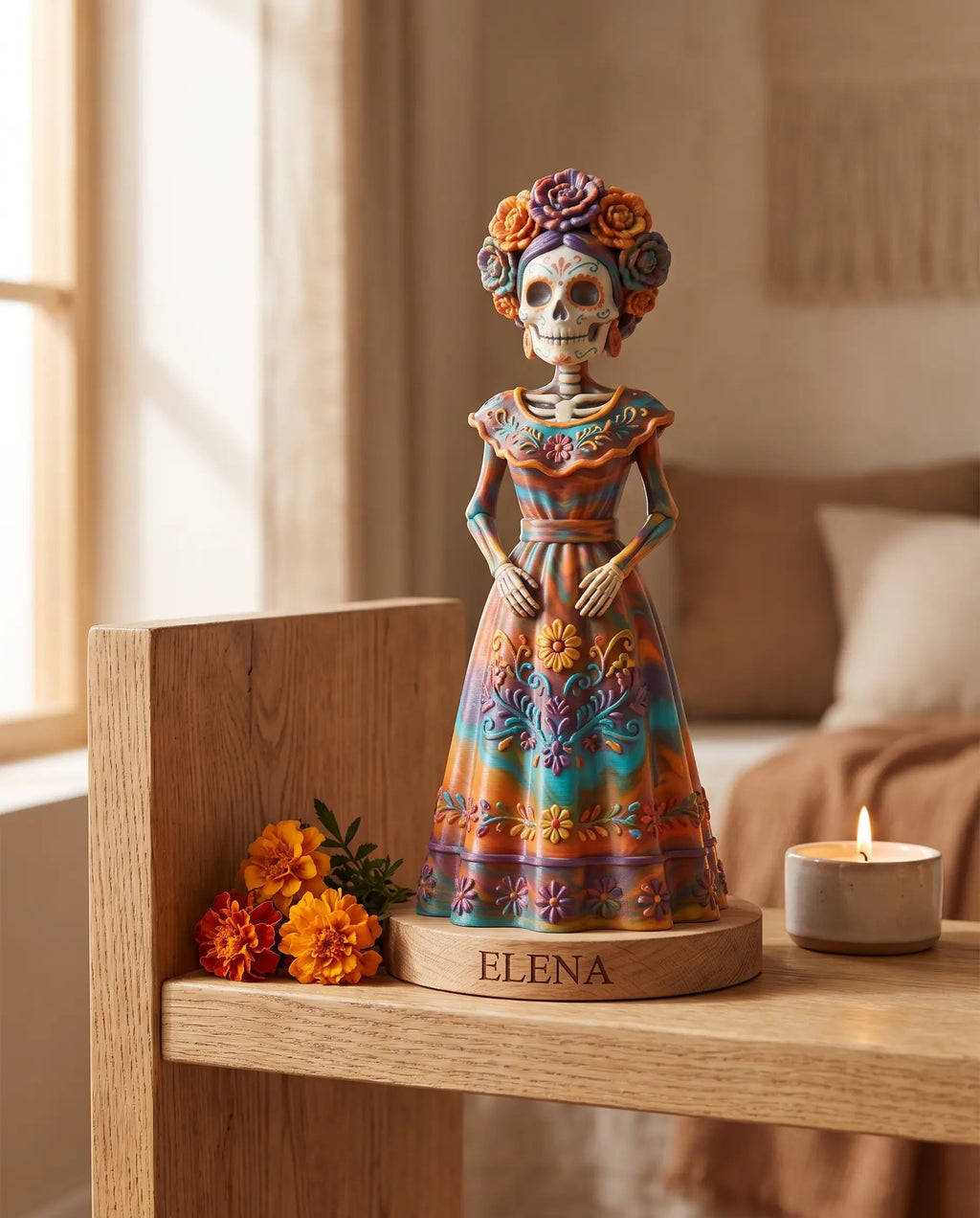 Catrina Personalizada con Nombre 13 cm Día de Muertos